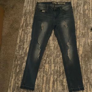 Size 11, stretchy jeans distressed